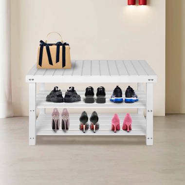 3 tier shoe online rack white